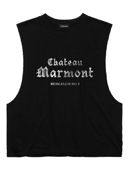  Mainless Sleeveless Distressed T-shirt - Black 