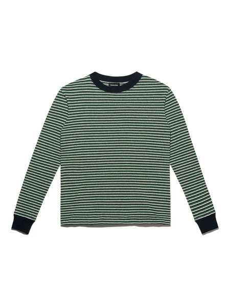  Mainless Striped Long-sleeve Top - Blue 