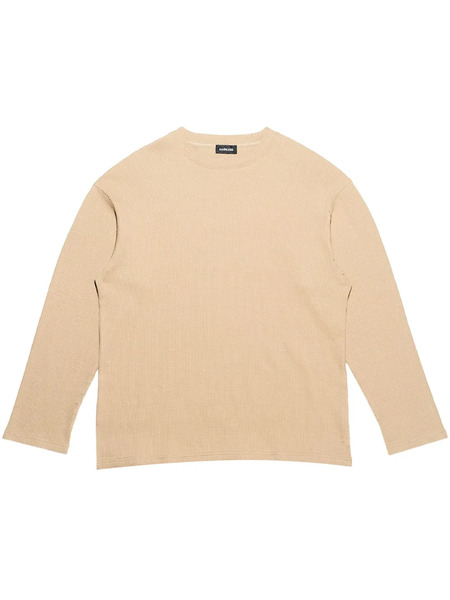  Mainless Waffle-knit T-shirt - Brown 