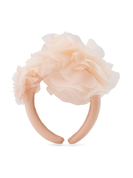  Maison Ava Floral-appliqué Beaded Headband - Pink 