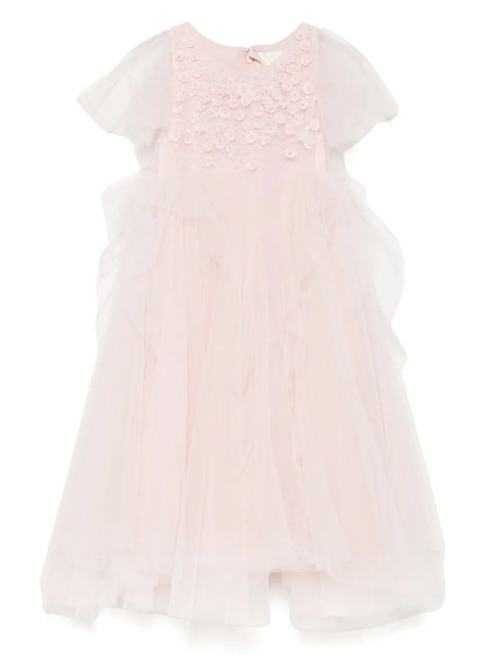  Maison Ava Floral-appliqué Dress - Pink 