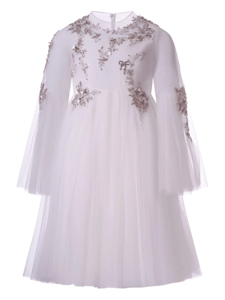  Maison Ava Floral Embellished Dress - White 