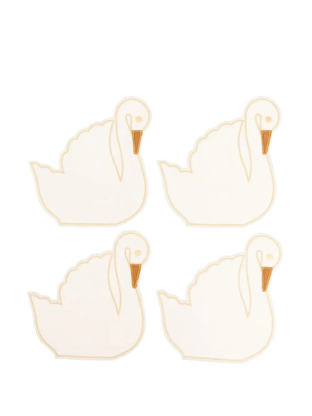  Maison Balzac Swan Napkins (set Of Four) - Neutrals 