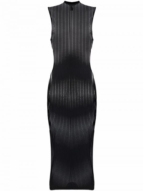  Maison Close Bande à Part Striped Midi Dress - Black 