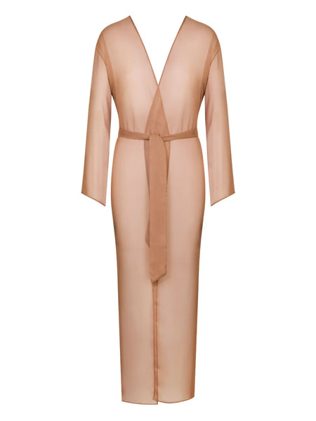  Maison Close Belted Sheer Robe - Neutrals 
