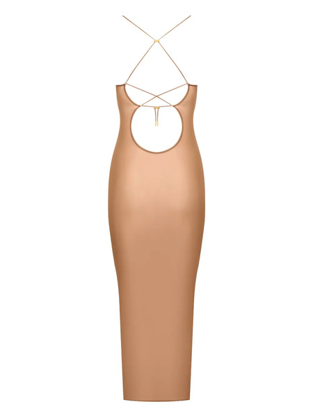  Maison Close French Kiss Light Open-back Midi Dress - Neutrals 