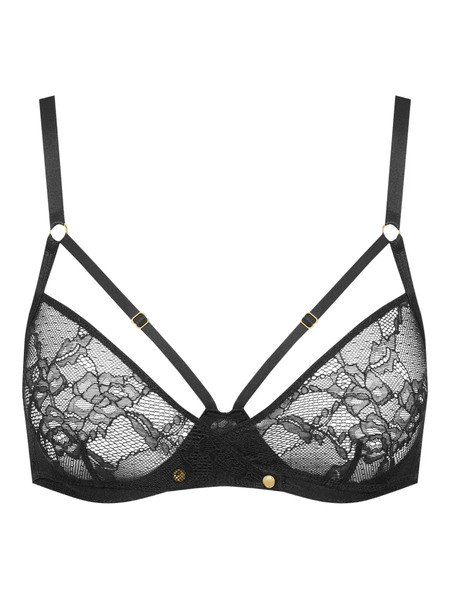  Maison Close Jeux Magnétiques Lace Balconette Bra - Black 