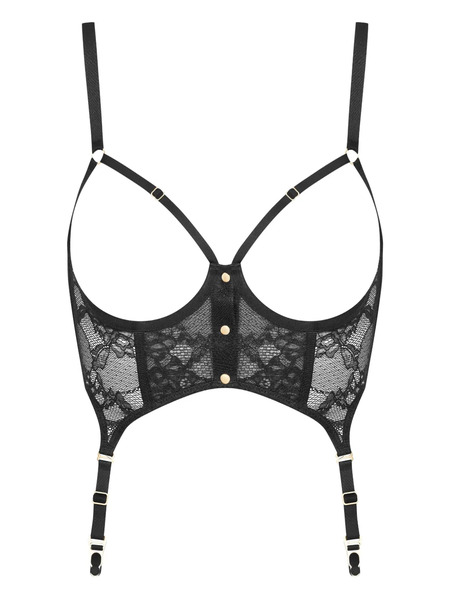  Maison Close Jeux Magnétiques Open Suspender Bustier - Black 