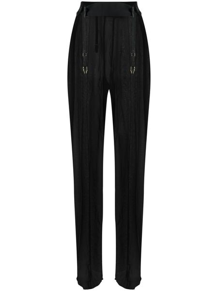  Maison Close Logo-print Strap Sheer Trousers - Black 