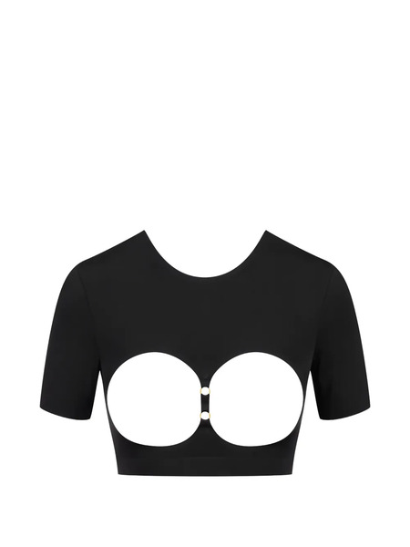  Maison Close Ouvert Cut-out Crop Top - Black 