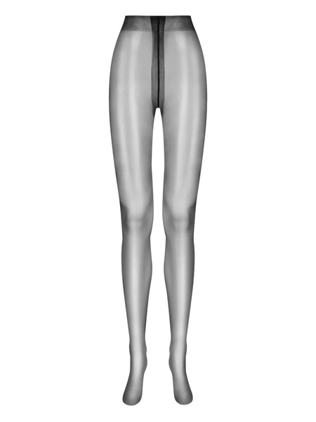  Maison Close Satin High-waisted Tights - Black 