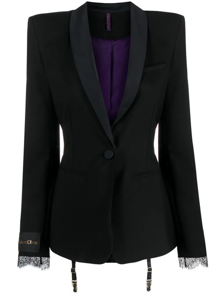  Maison Close Satin-trim Tailored Blazer - Black 