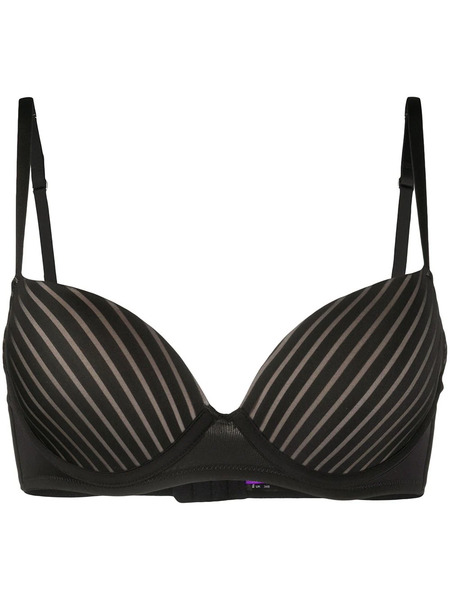  Maison Close Striped Push Up Bra - Black 
