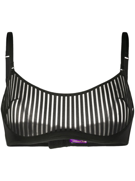  Maison Close Striped Underwired Bra - Black 