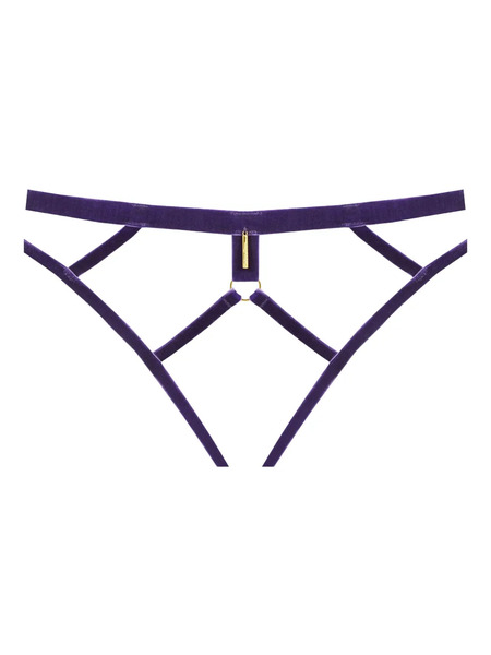  Maison Close Velvet Open Briefs - Purple 