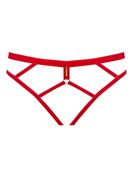  Maison Close Velvet Open Briefs - Red 