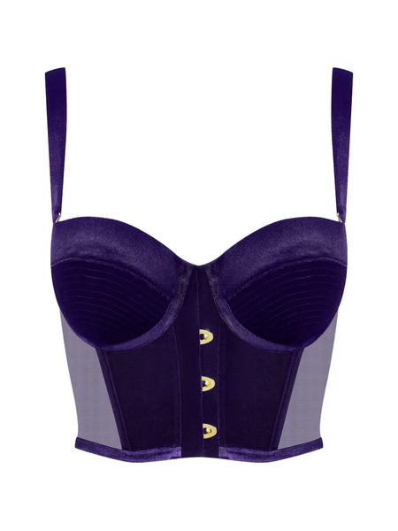  Maison Close X Scandale Rococo Bustier Bra - Purple 