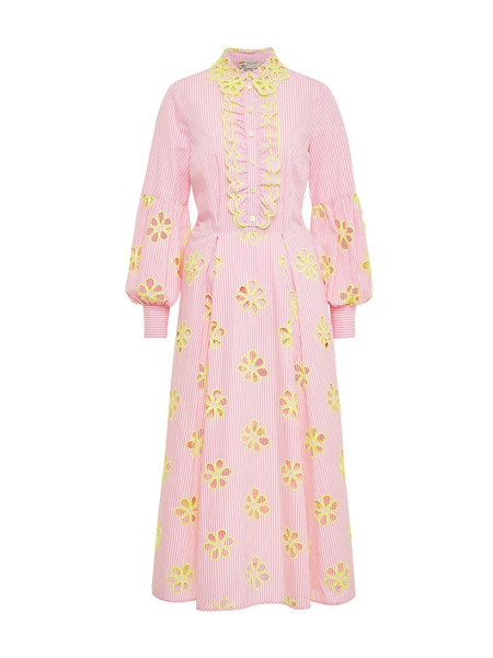  Maison Common Striped Cotton Midi Dress - Pink 
