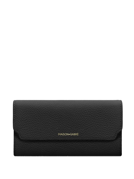  Maison De Sabré Flap Leather Long Wallet - Black 