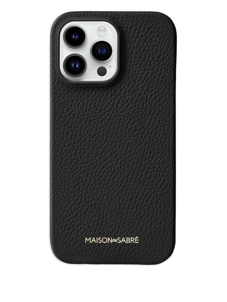  Maison De Sabré Iphone 15 Pro Max Leather Phone Case - Black 
