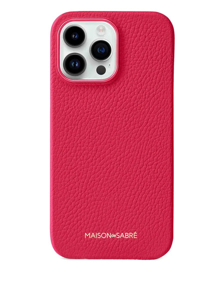  Maison De Sabré Iphone 15 Pro Max Leather Phone Case - Pink 