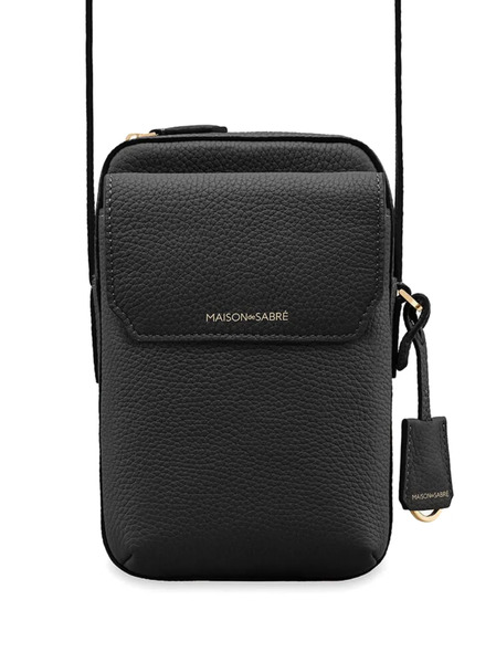 Maison De Sabré Leather Zip Phone Pouch - Black 