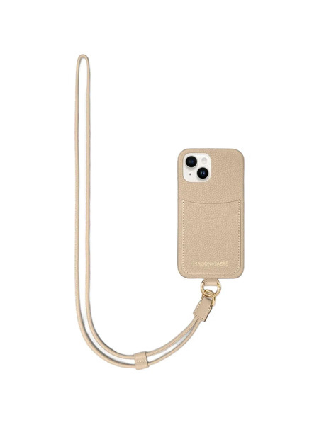  Maison De Sabré Sling Leather Iphone 14 Phone Case - Neutrals 