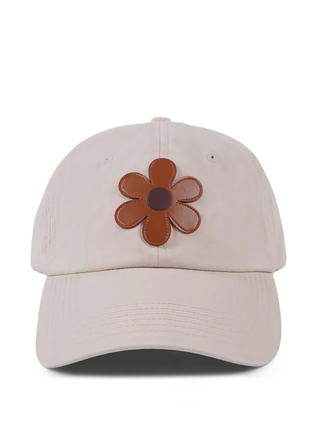  Maison Hideout Flower Leather Cap - Neutrals 