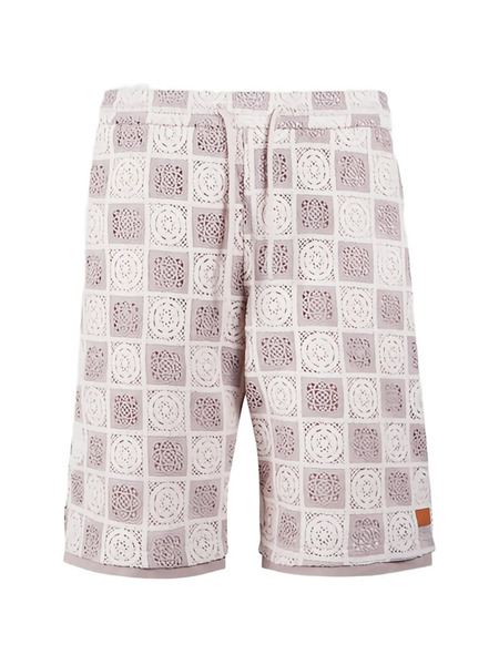  Maison Hideout Flower Pattern Crochet Shorts - Neutrals 