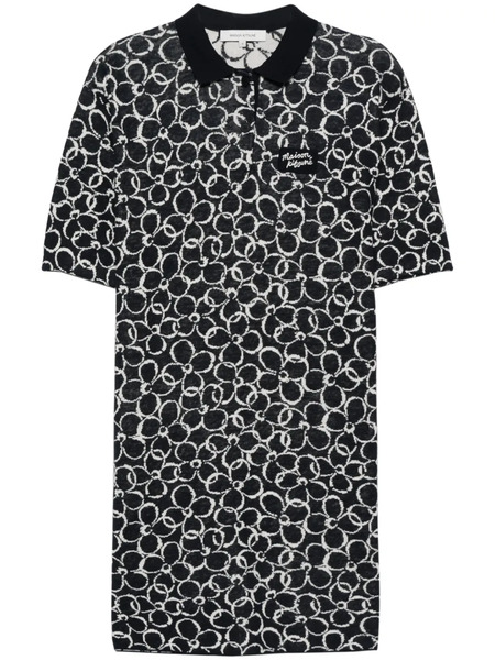  Maison Kitsuné Abstract Daisy-jacquard Dress - Blue 