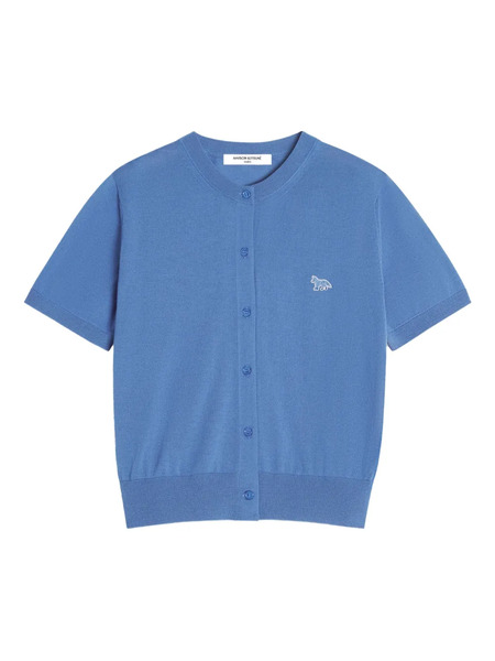  Maison Kitsuné Baby Fox-embroidered Cardigan - Blue 
