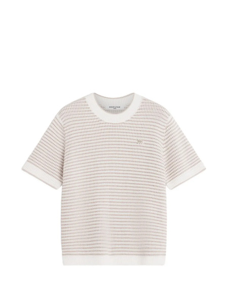  Maison Kitsuné Baby Fox Round-neck Sweater - White 