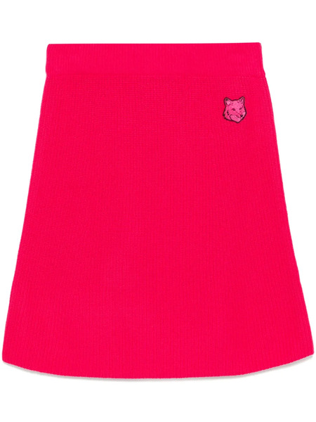  Maison Kitsuné Bold Fox Head Patch Short Ribbed Skirt - Pink 