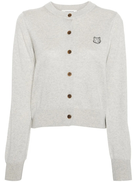  Maison Kitsuné Bold Fox Head Wool Cardigan - Grey 
