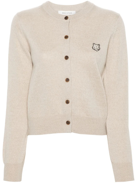  Maison Kitsuné Bold Fox Head Wool Cardigan - Neutrals 