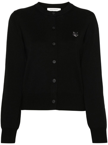  Maison Kitsuné Bold Fox Wool Cardigan - Black 