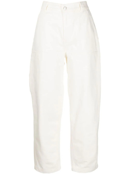  Maison Kitsuné Cropped Straight-leg Jeans - White 