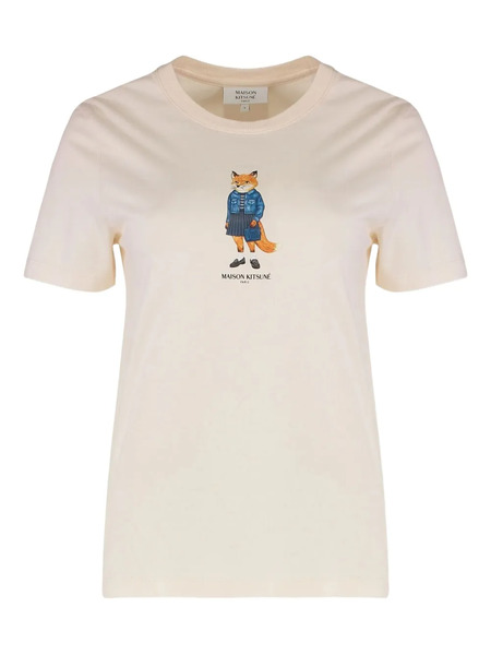  Maison Kitsuné Dressed Fox-print T-shirt - Neutrals 