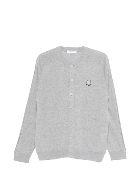  Maison Kitsuné Embroidered Buttoned Cardigan - Grey 