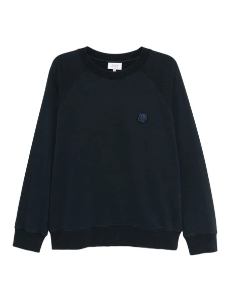  Maison Kitsuné Embroidered-logo Patch Sweatshirt - Blue 