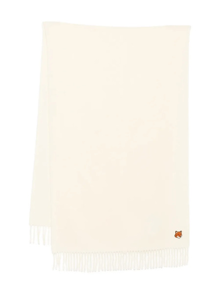  Maison Kitsuné Embroidered-logo Scarf - Neutrals 