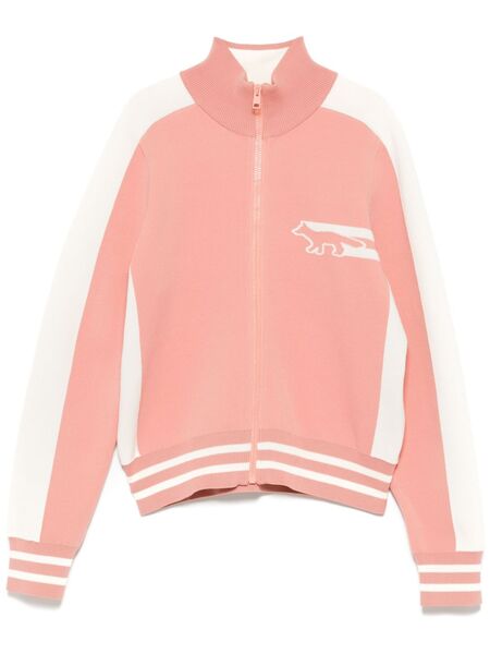  Maison Kitsuné Flash Fox Zipped Cardigan - Pink 