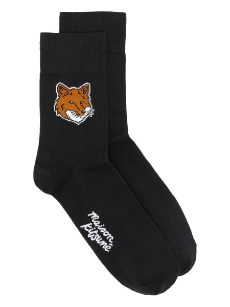  Maison Kitsuné Fox-embellishment Socks - Black 