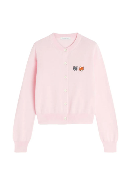  Maison Kitsuné Fox-embroidered Cardigan - Pink 