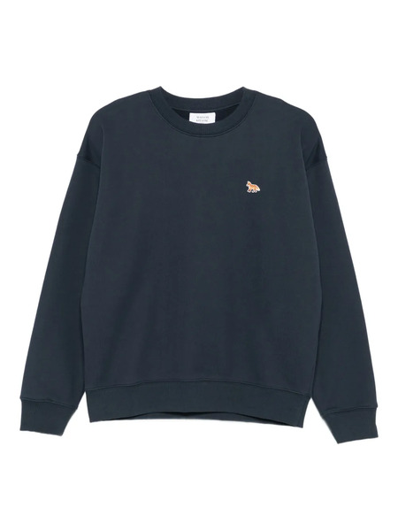  Maison Kitsuné Fox-embroidered Cotton Sweatshirt - Blue 