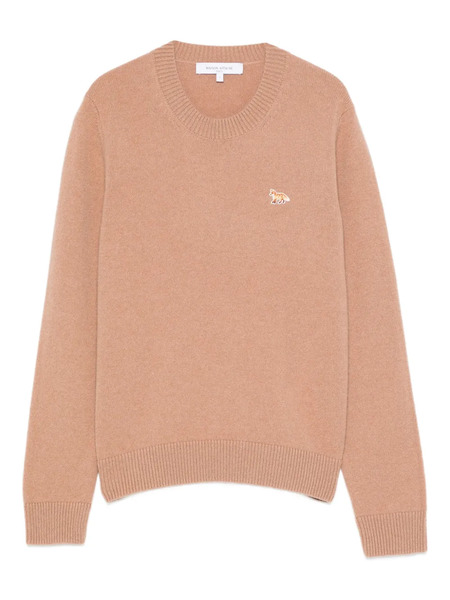  Maison Kitsuné Fox-embroidered Crew-neck Sweater - Brown 