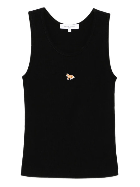  Maison Kitsuné Fox-embroidered Tank Top - Black 