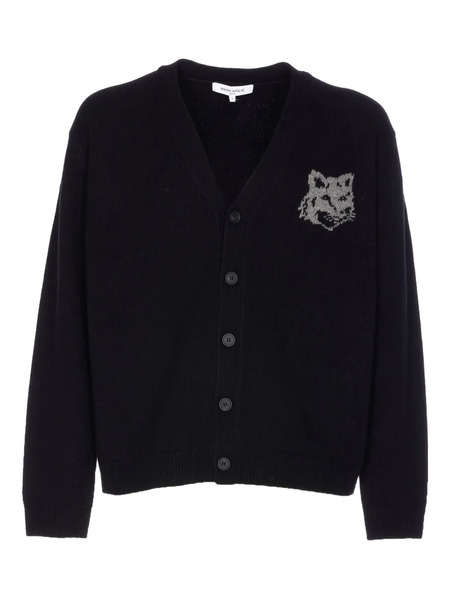  Maison Kitsuné Fox-head Buttoned Cardigan - Black 