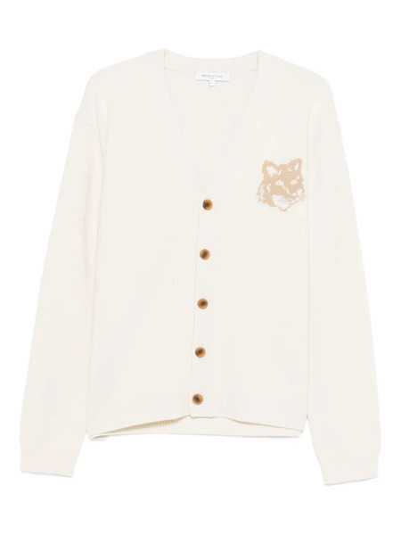  Maison Kitsuné Fox Head Cardigan - Neutrals 