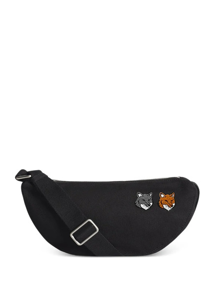  Maison Kitsuné Fox-head Embroidered Shoulder Bag - Grey 